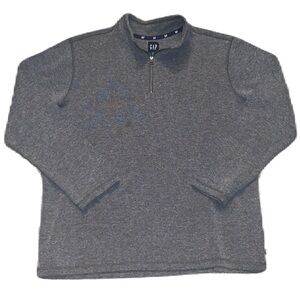 Gap XXL Long Sleeve 1/4 Zip Mock Neck Warm Sweater Dark Gray Shadow